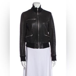 A.L.C. Black Women's Leather Bomber Jacket